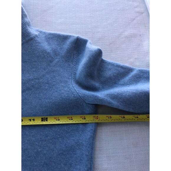 Ann Taylor Sweater Womens S 100% Cashmere Turtleneck Pullover Blue Jumper - Picture 4 of 6